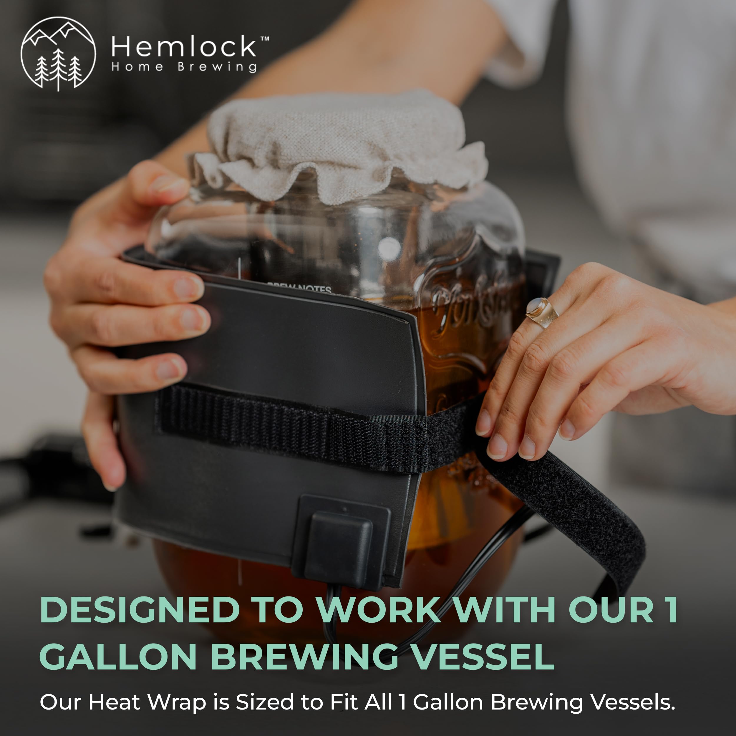 Hemlock manta calefactor adecuada para fermentadores de un galón.