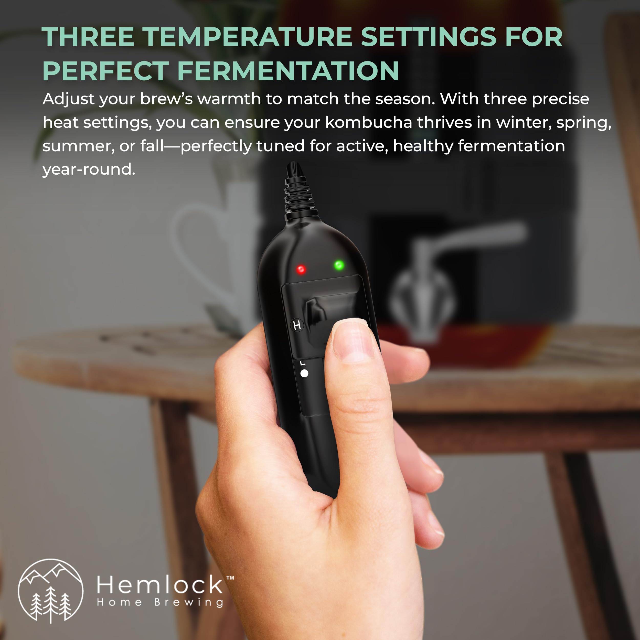 Hemlock manta con tres ajustes de temperatura para estaciones diversas.