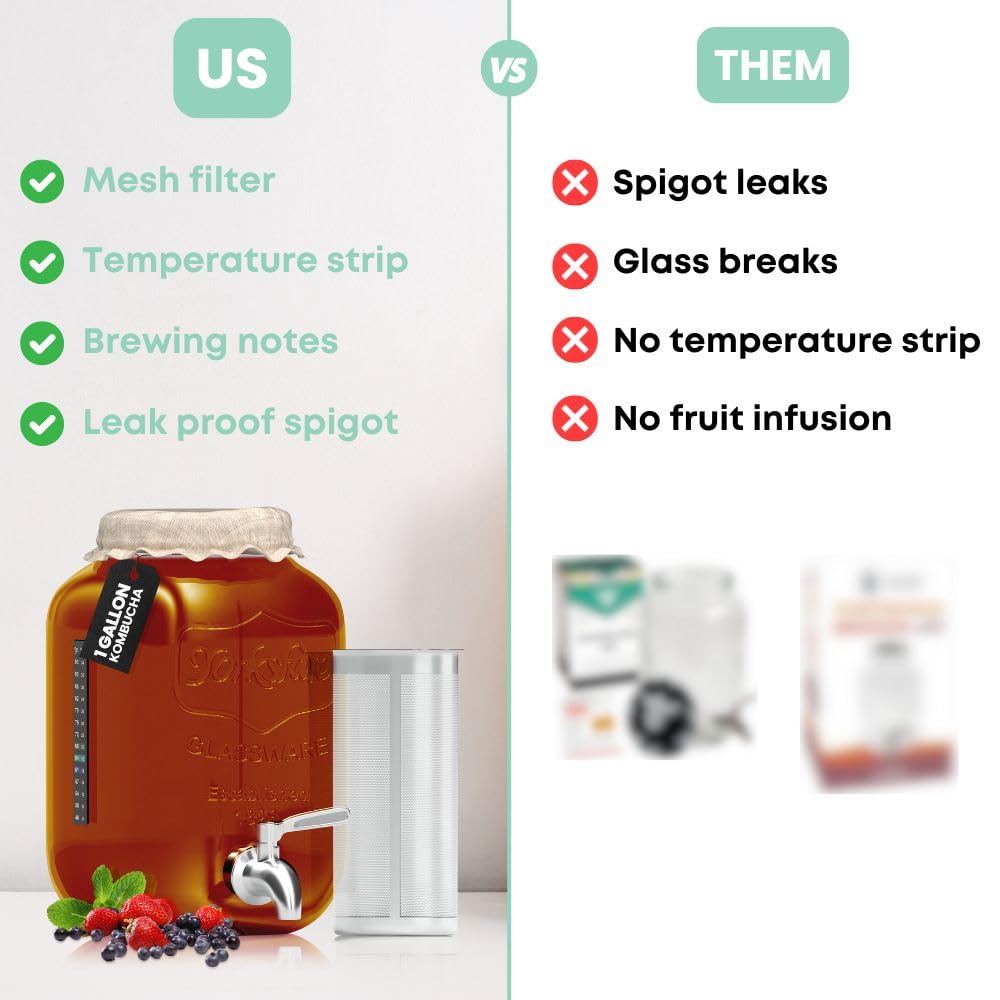 Hemlock kit premium para regalo, perfecto para amantes de la kombucha.
