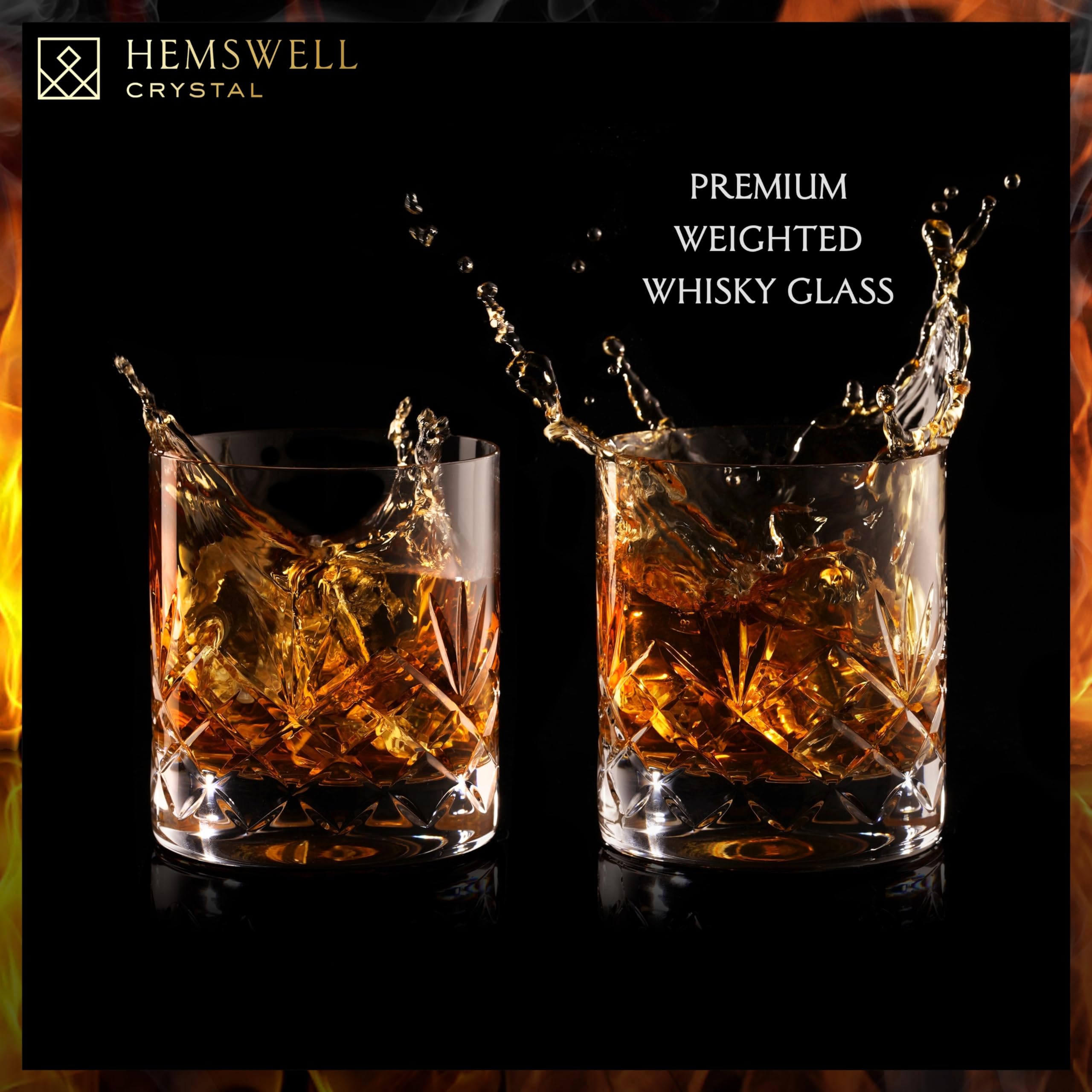 Vaso whisky Hemswell Crystal con borde delgado para realzar aromas.