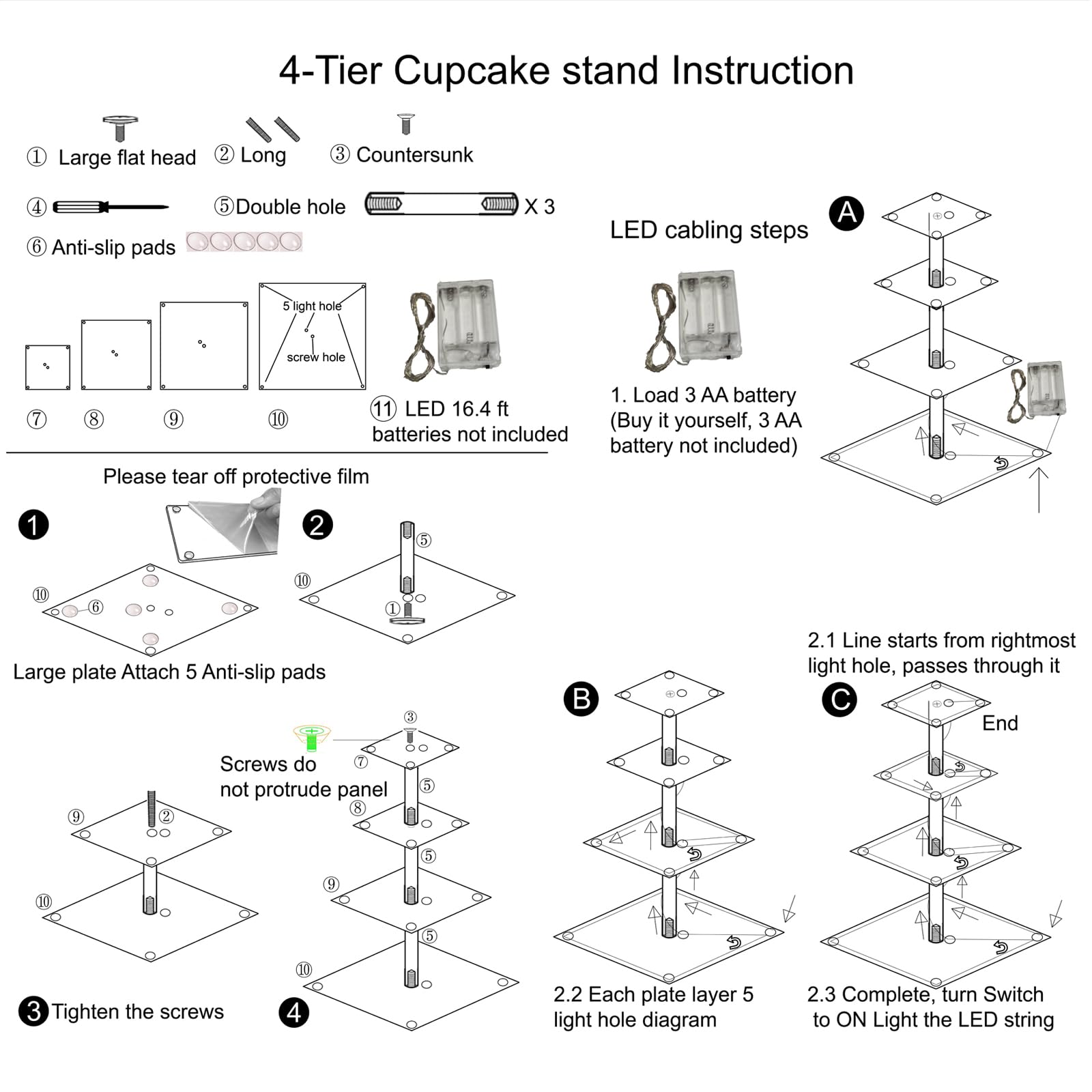 Presentación de postres en mesa de eventos con expositor HENABLE