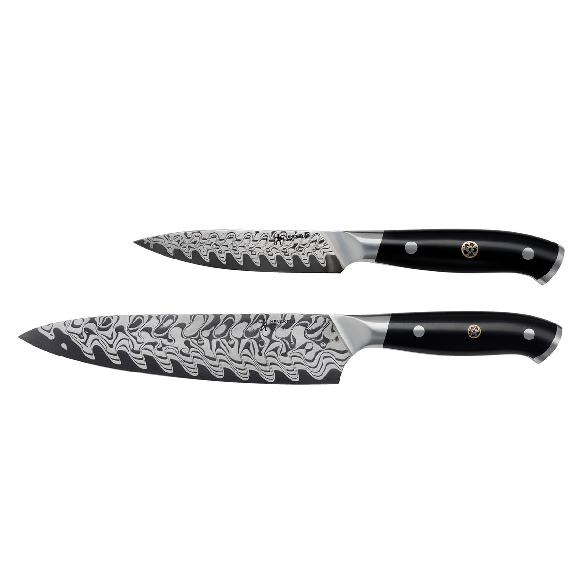 Cuchillo Compass Damascus de HENCKELS con patrón damasco 23 capas para corte preciso.