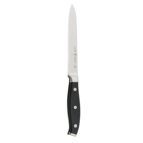 Cuchillo utilitario serrado Henckels Premio de 5 pulgadas para tomates y pan.