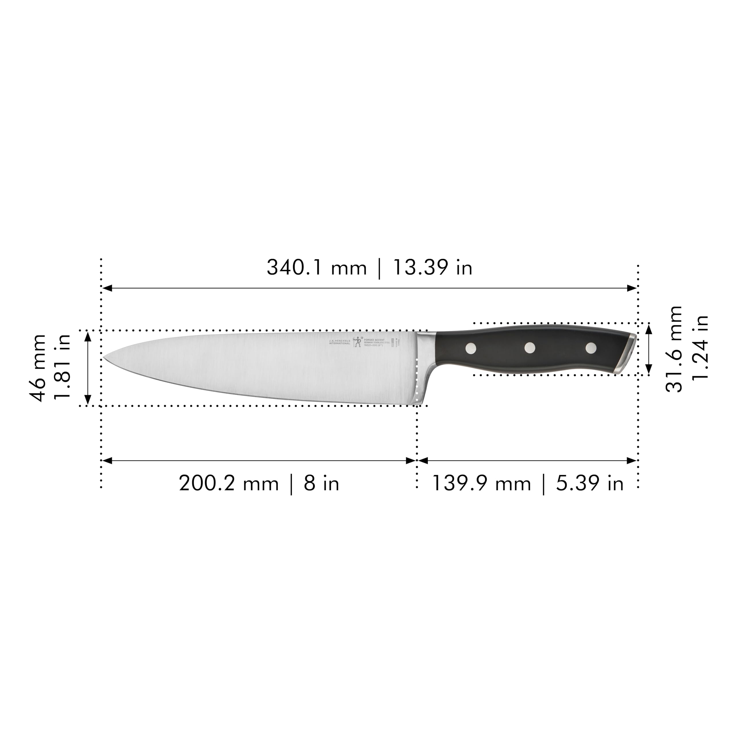 Filo afilado y pulido de Henckels Forged Accent para cortes finos