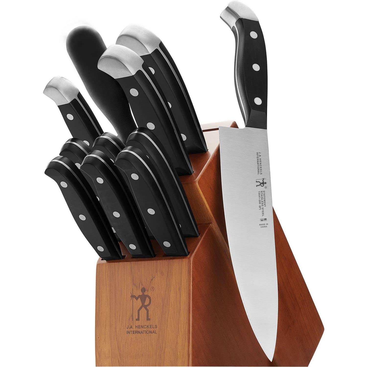Cuchillos HENCKELS Premium 12 piezas con bloque marrón para almacenamiento seguro