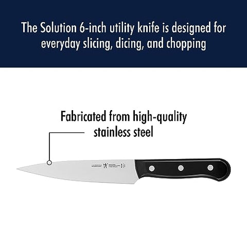 Cuchillo tomate Henckels Solución, hoja manejable para rebanados uniformes.