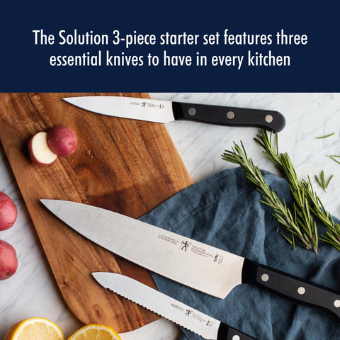 Cuchillo chef HENCKELS Solution, 8 pulgadas para cortes grandes con precisión.