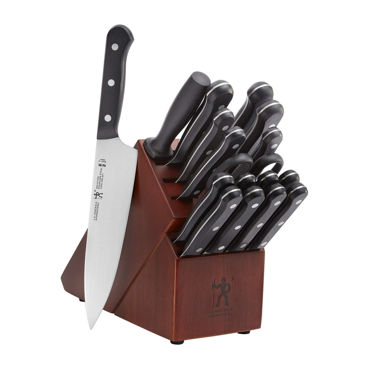 Conjunto Henckels Solution 18 piezas en bloque, filo preciso para una cocina eficiente.