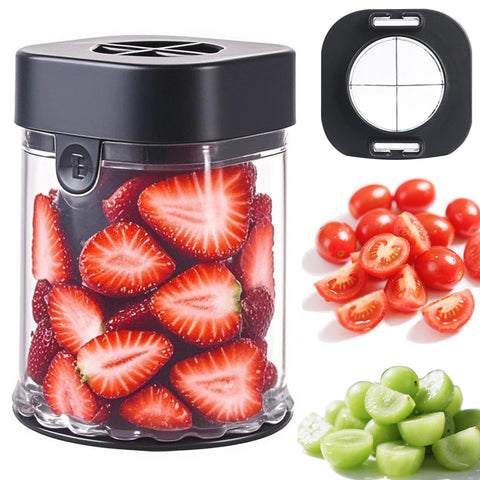 Cortador Hendiy para fresas con copa: cortes uniformes para ensaladas rápidas