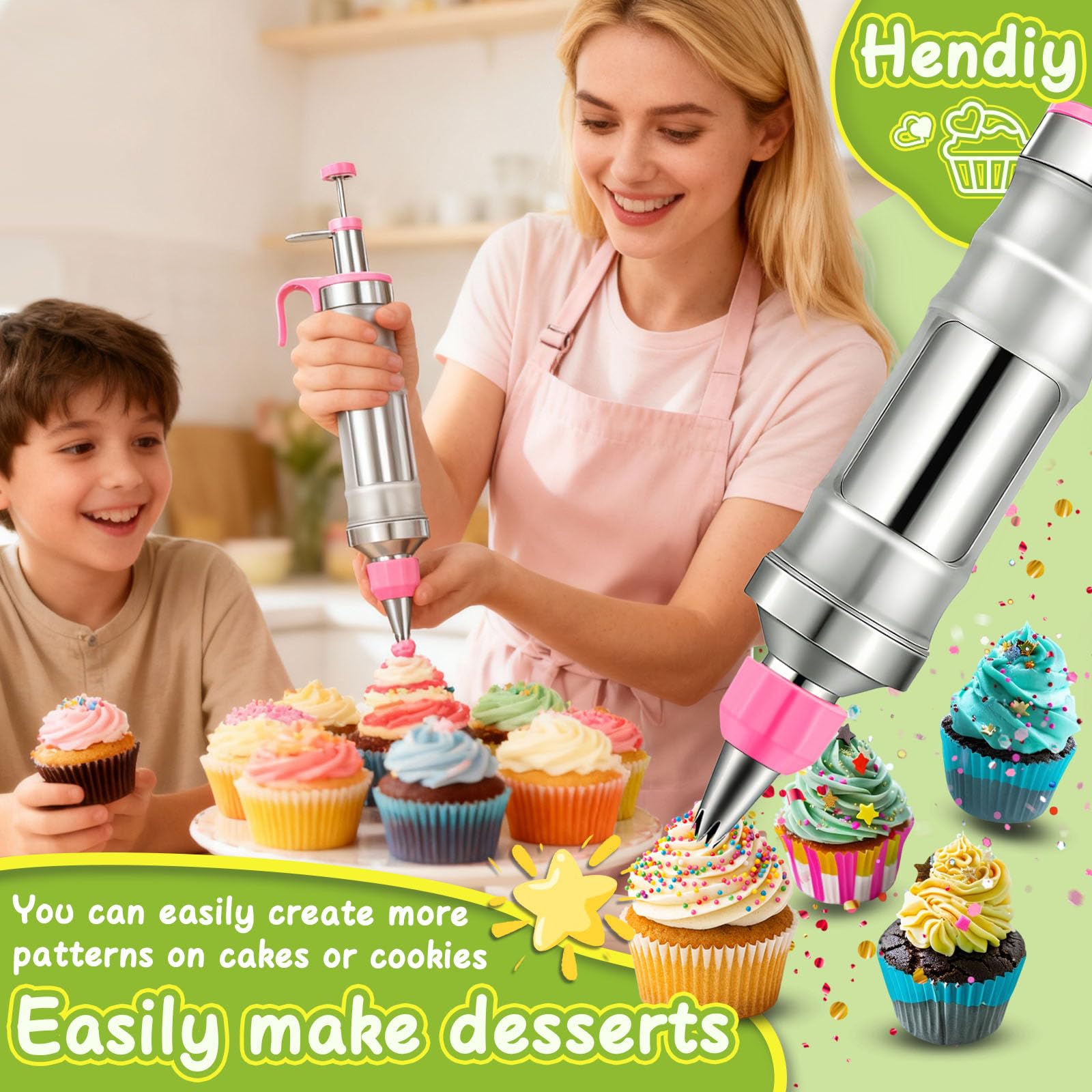 Puntas Hendiy para manga pastelera, seis estilos para bordes.