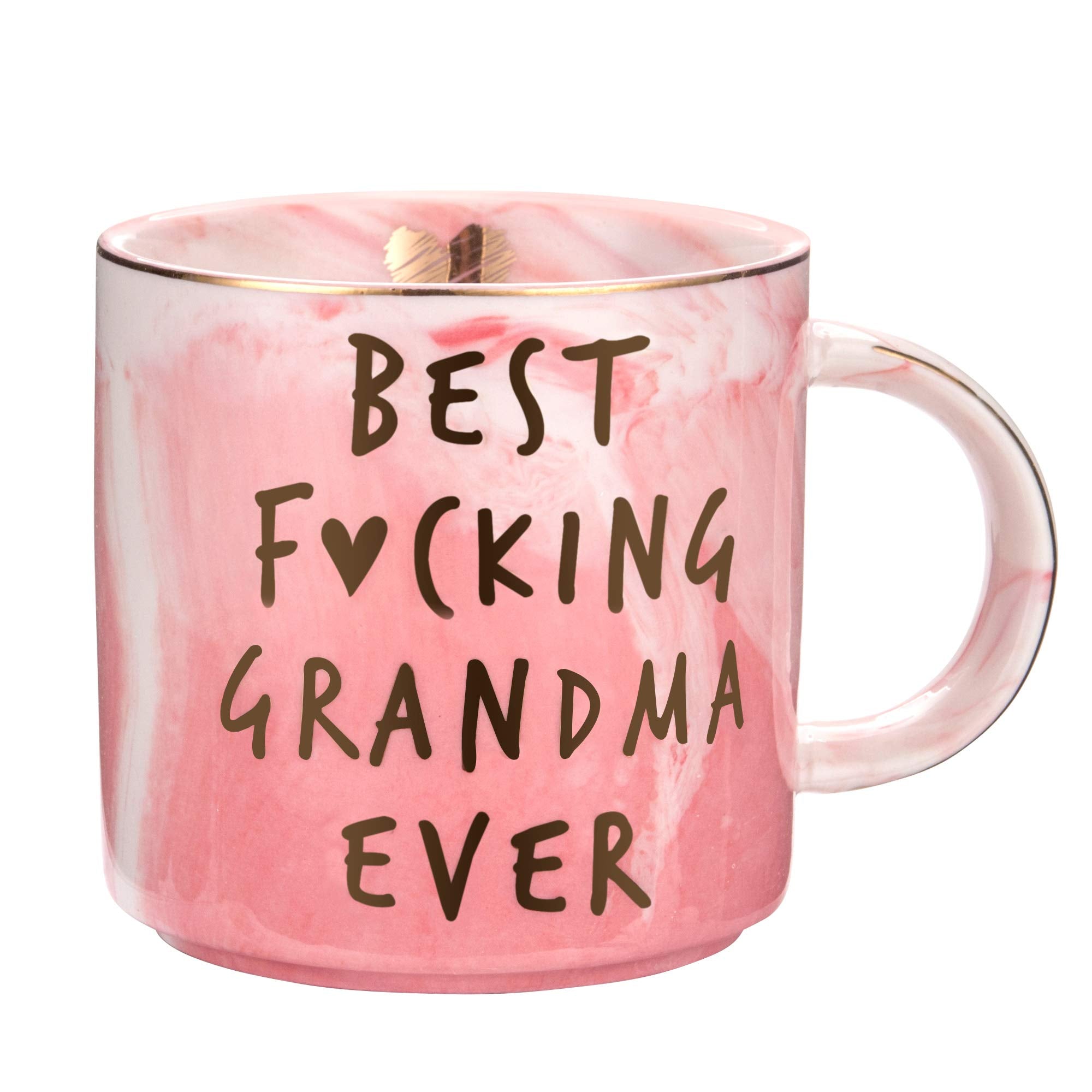 Taza Hendson Nana rosa mármol 11.5oz, regalo emocional para el día de la abuela.