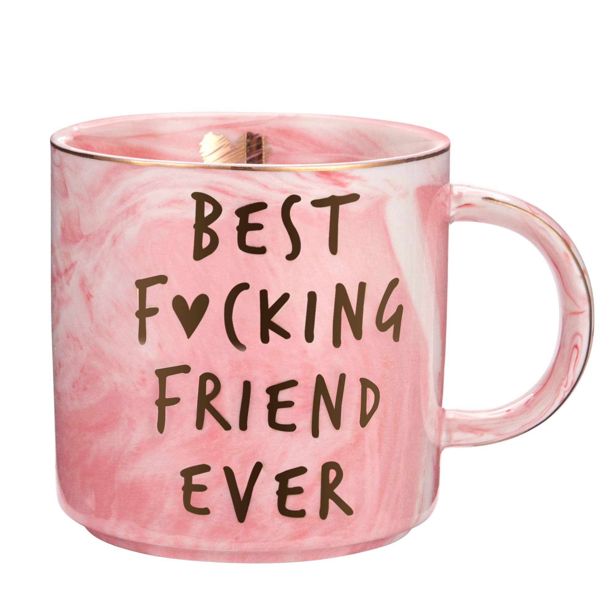 Taza Hendson de amistad marmol rosa, ideal para empezar el día con estilo.
