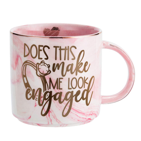Taza Hendson compromiso con enfoque en este anillo me hace parecer comprometida, ideal para empezar la mañana