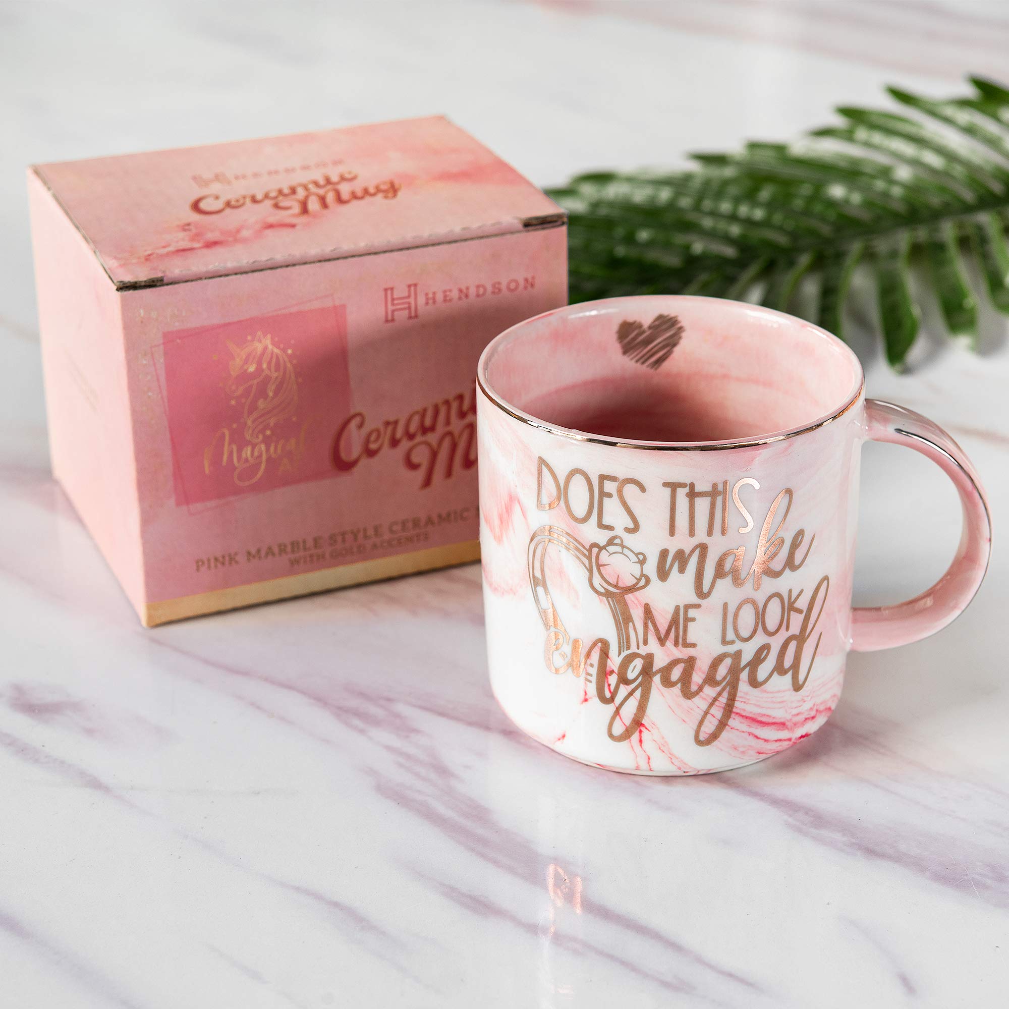 Taza Hendson compromiso destacando este anillo me hace parecer comprometida, regalo perfecto para novias