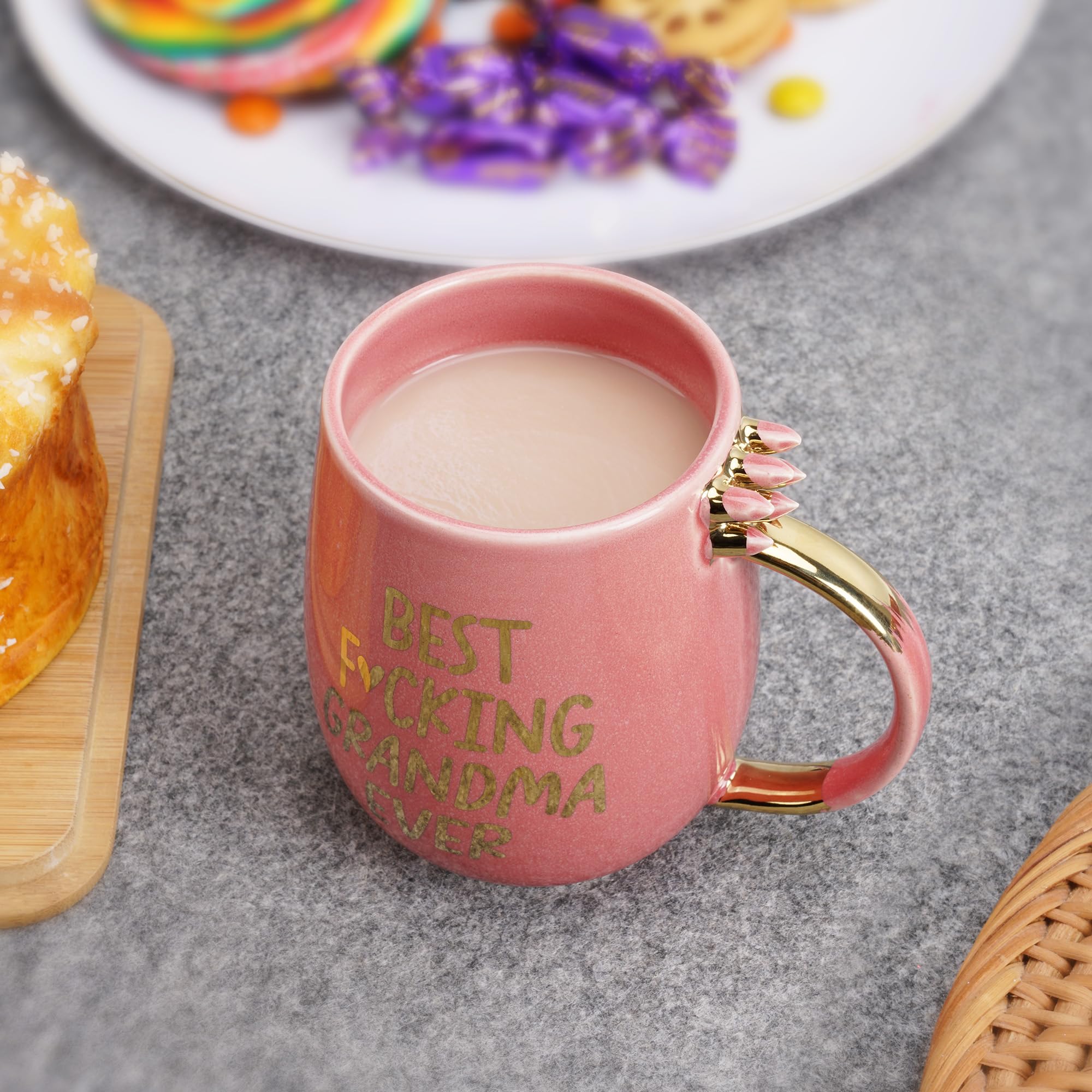 Taza Hendson diseño amatista rosa, regalo Navidad divertido.