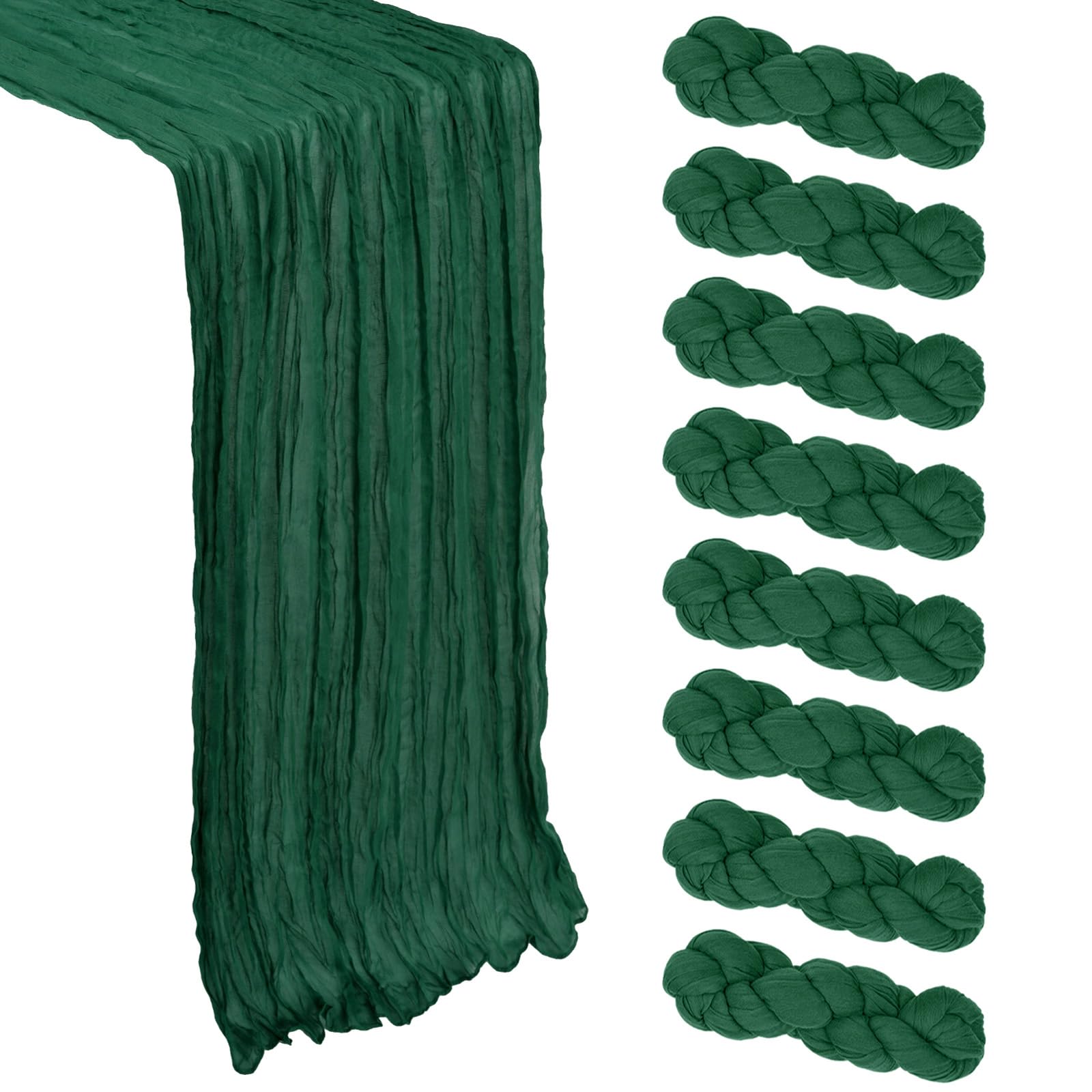 Heneger 8 paquetes mantel gasa verde esmeralda 10ft para decoraciones versátiles.