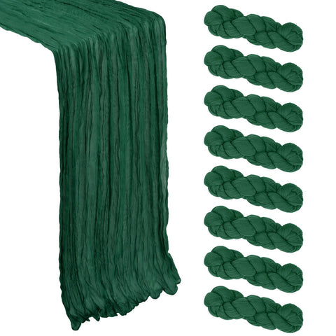 Heneger 8 paquetes mantel gasa verde esmeralda 10ft para decoraciones versátiles.