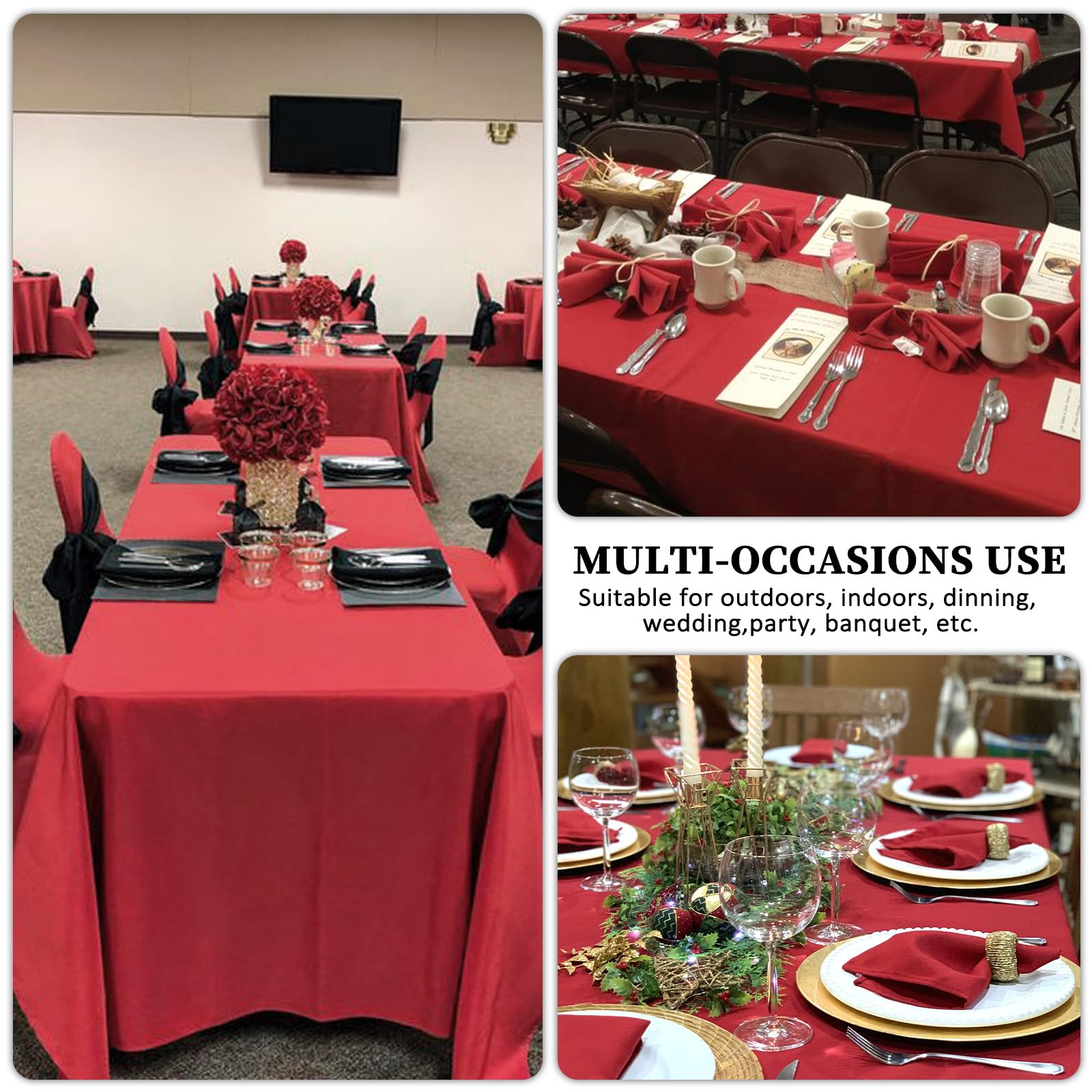 Mantel rojo Heneger CozRhythm ideal para bodas y buffets