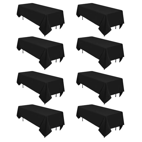 Fundas Heneger negras para mantel, vista general elegante para mesas rectangulares.