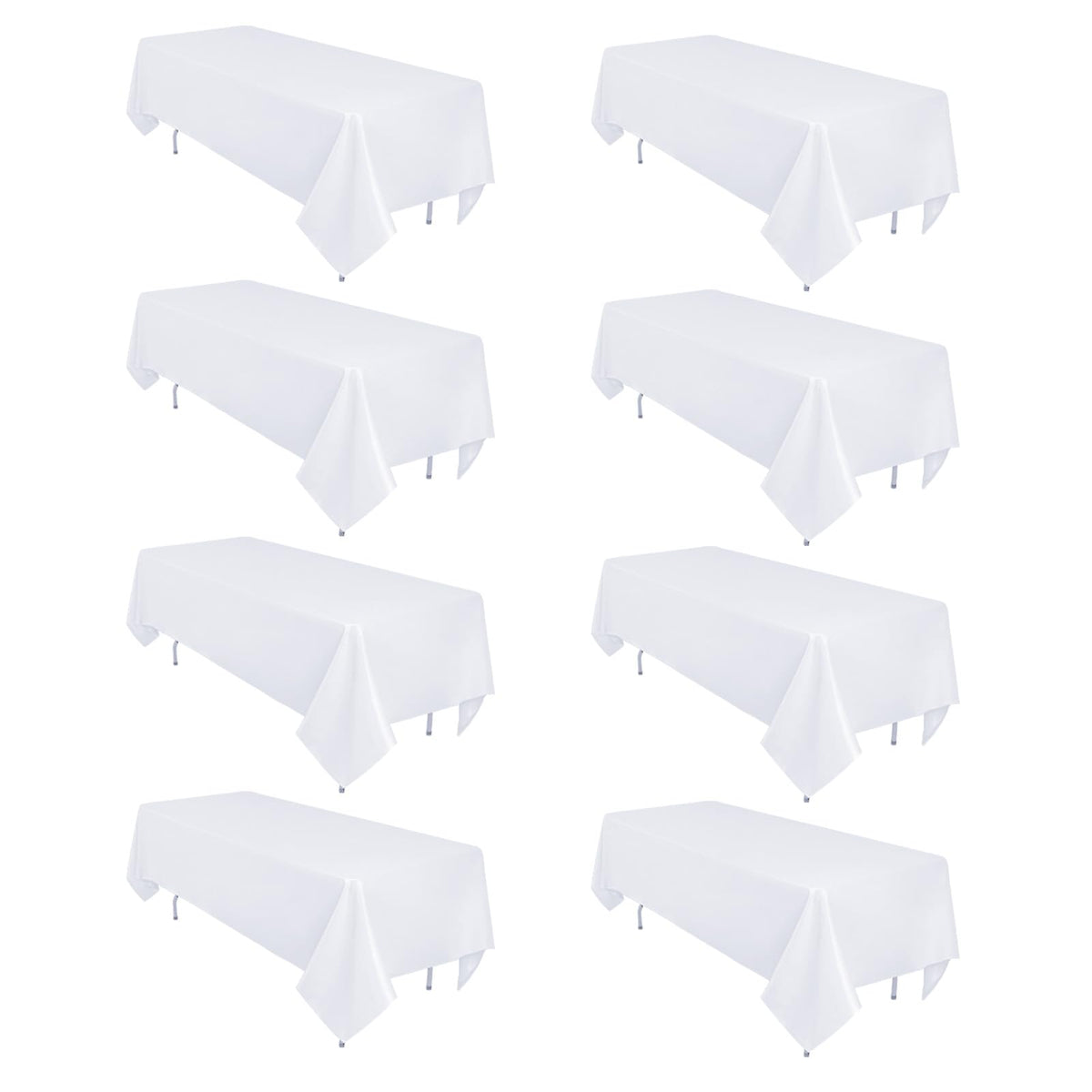 Mantel blanco Heneger rectangular 60x102, ideal para cenas y banquetes.