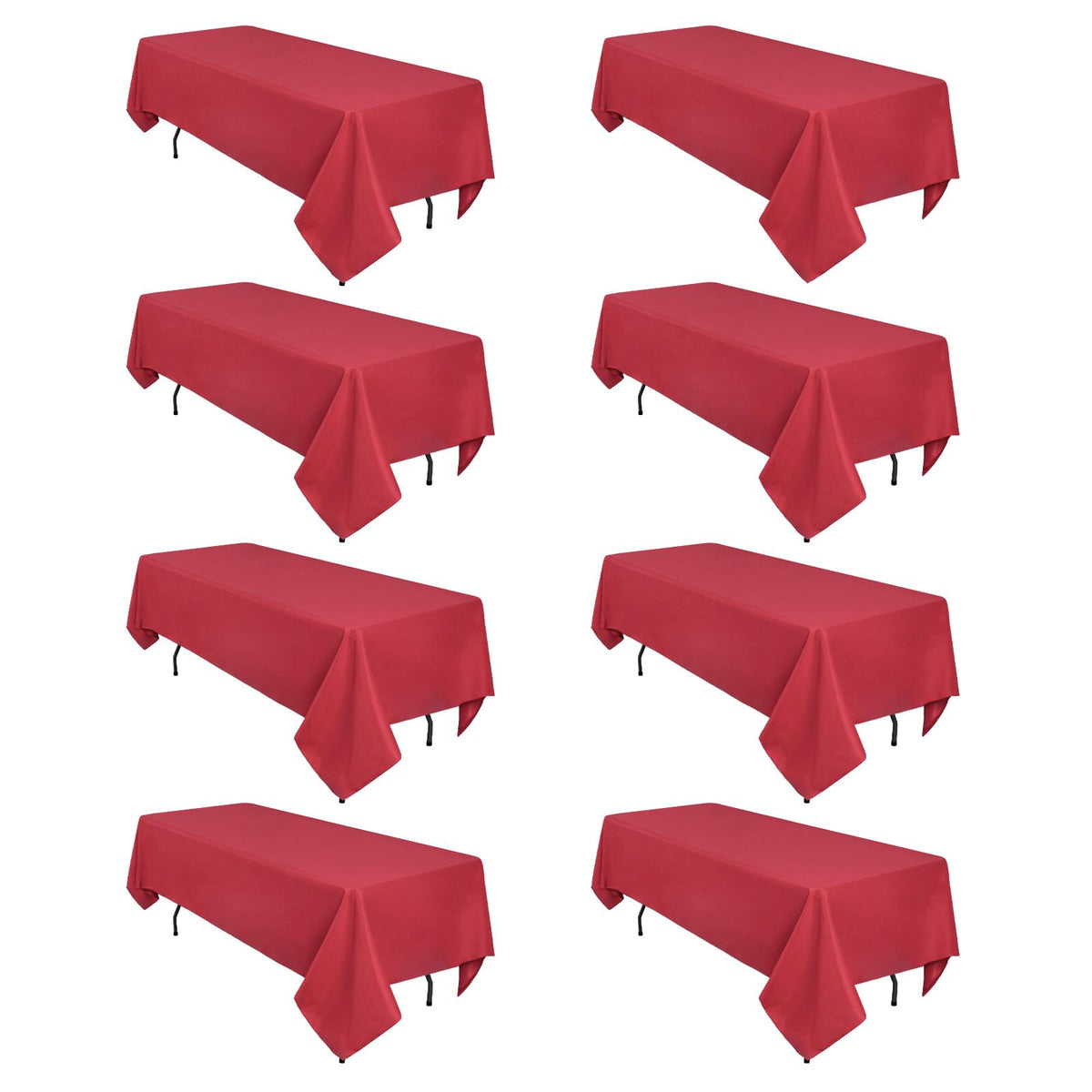 Mantel Heneger rojo 60x102 para mesa rectangular, ideal para cenas elegantes.
