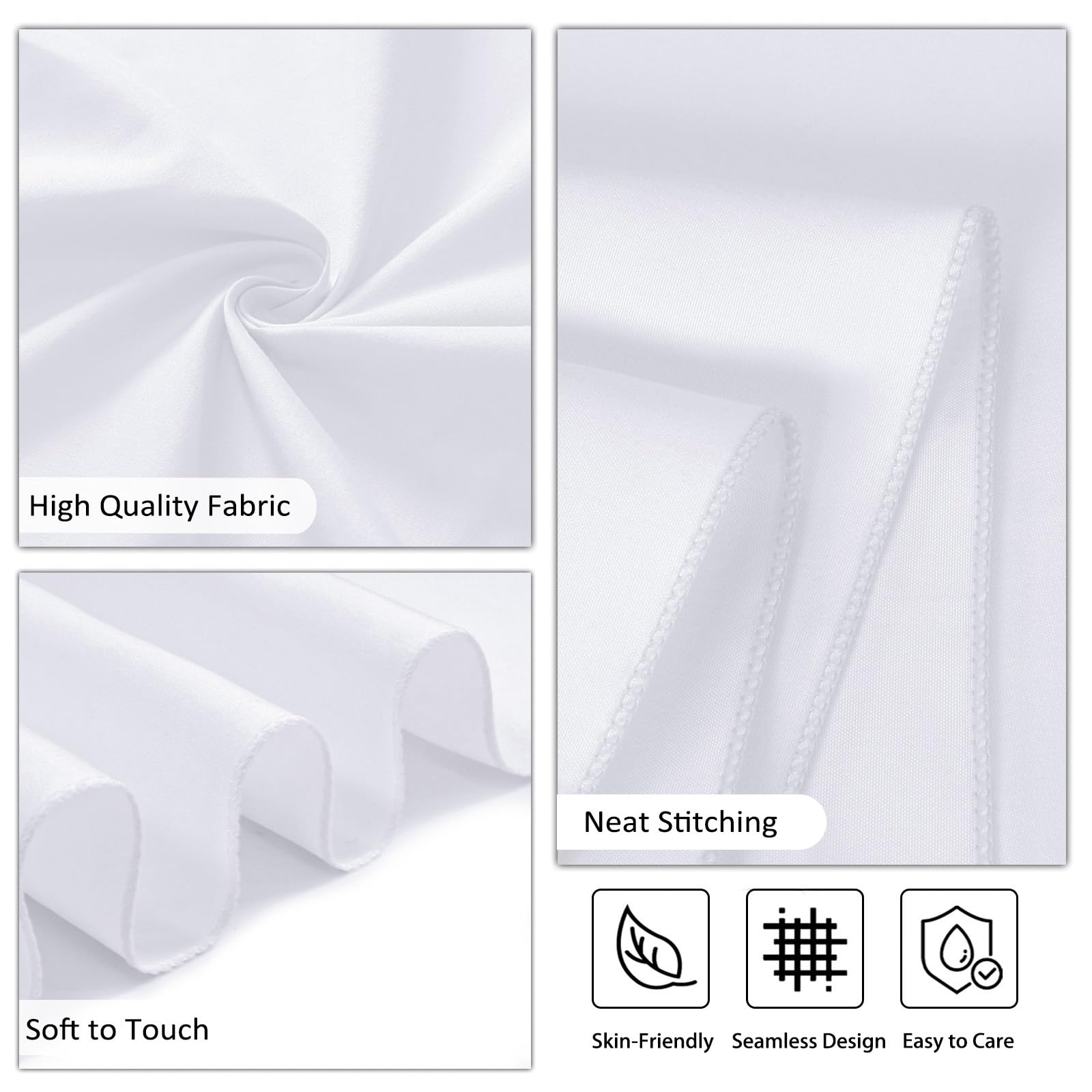 Mantel Heneger blanco de 90 pulgadas, tacto suave y color vivo