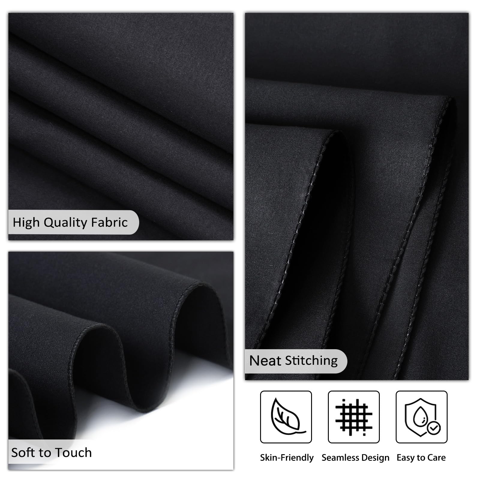 Mantel redondo negro Heneger, 90 pulgadas para buffets y banquetes