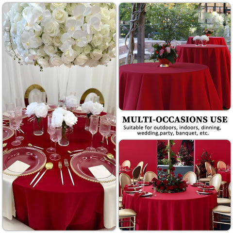 Mantel Heneger rojo para buffets y bodas, añade elegancia a la mesa