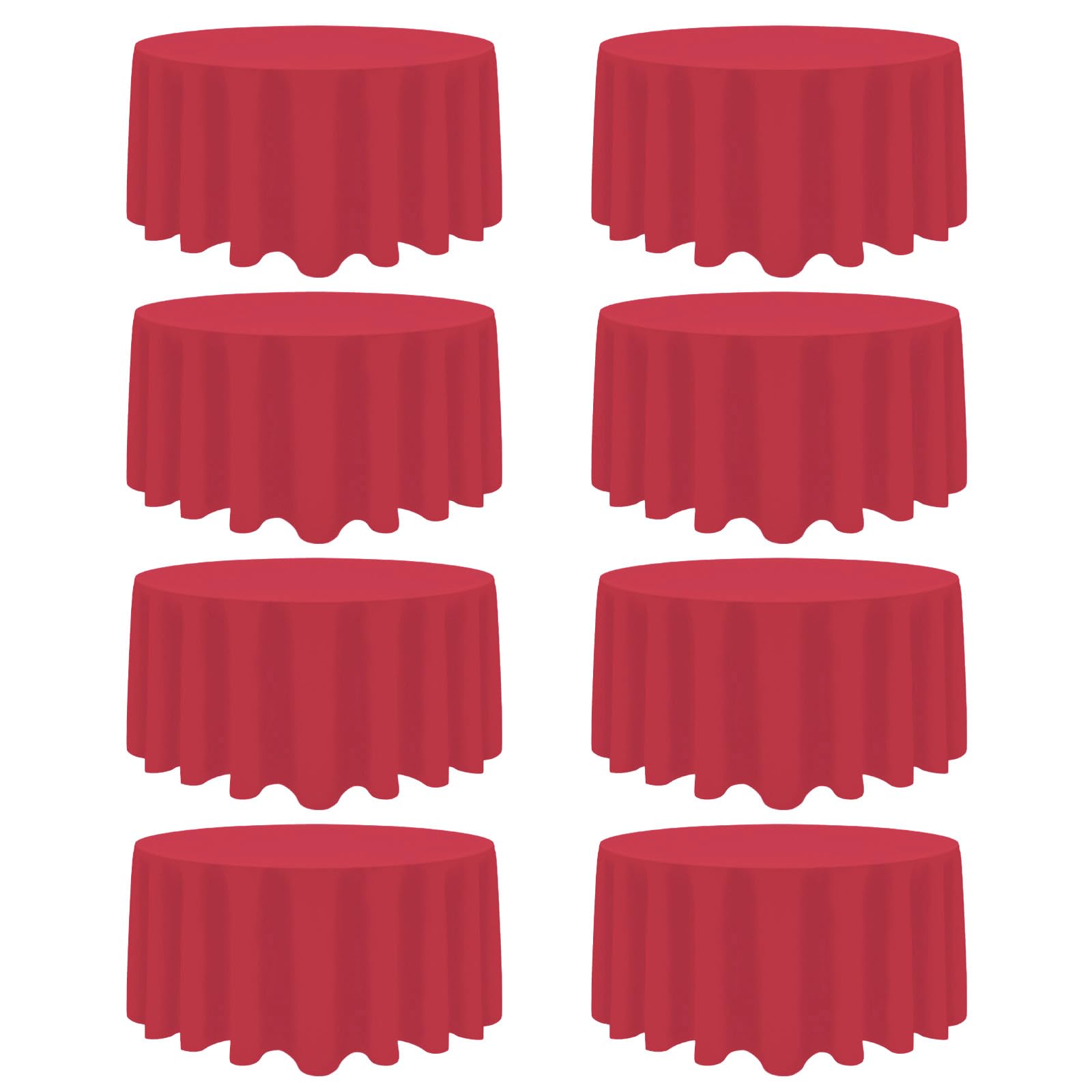 Mantel Heneger rojo redondo de 120 pulgadas, vista superior elegante para eventos