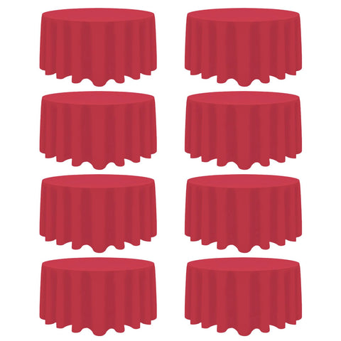 Mantel Heneger rojo redondo de 90 pulgadas, elegante para eventos.