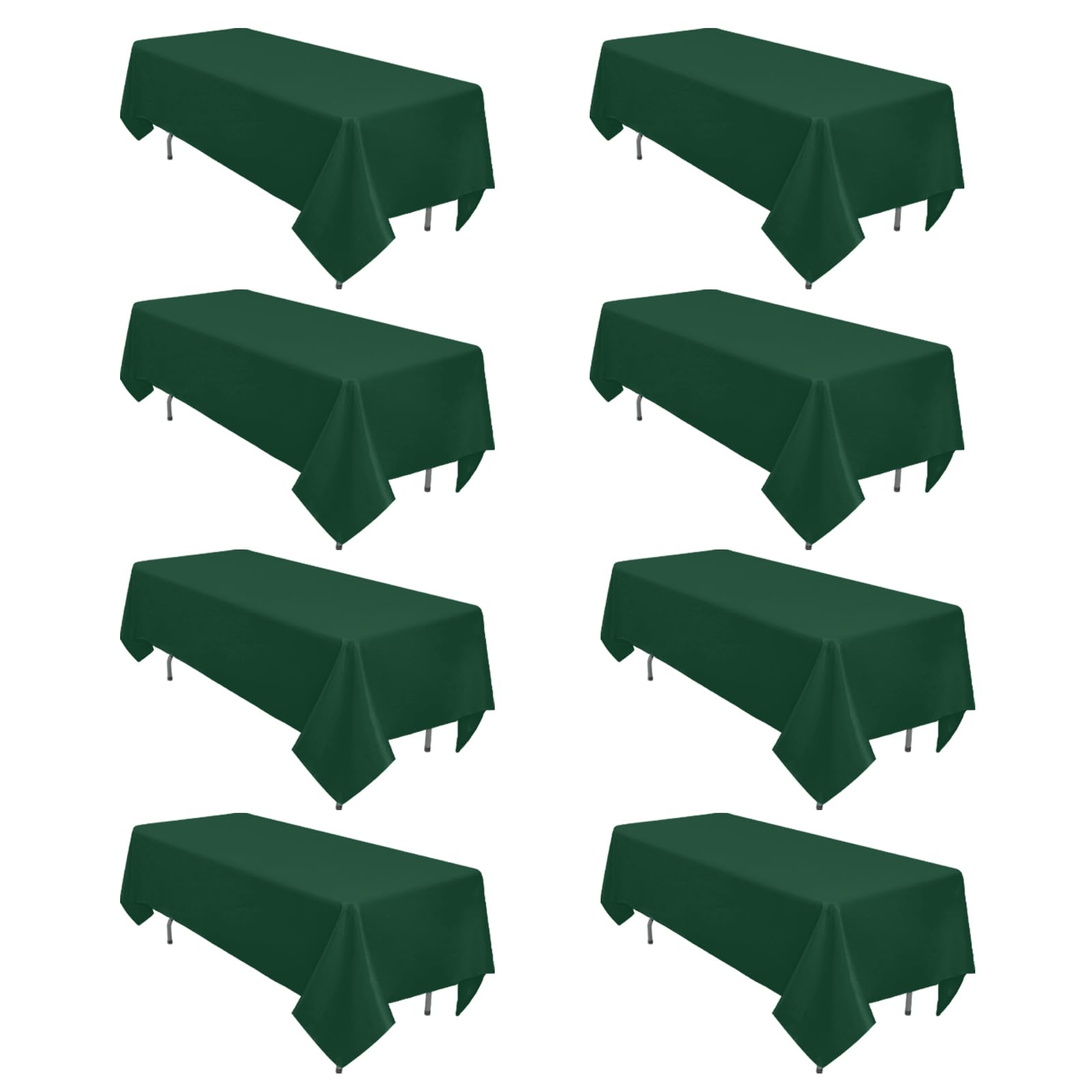 Mantel Heneger verde oscuro 60x102 para mesas de 6 pies, aspecto elegante