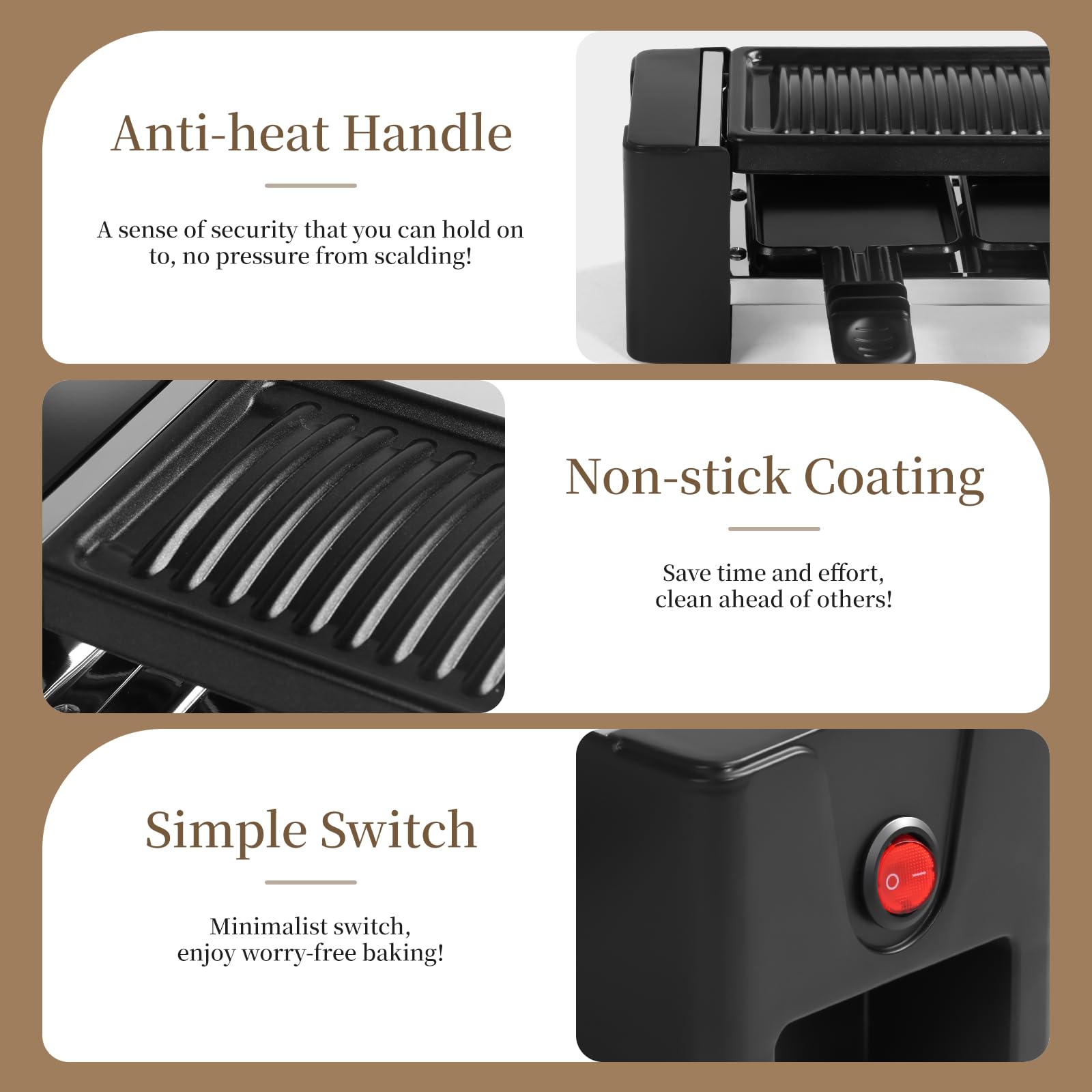 HengBO plancha eléctrica interior diseño ergonómico y compacto