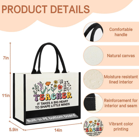 Henghere bolsa tote maestra interior, gran espacio para esenciales diarios.