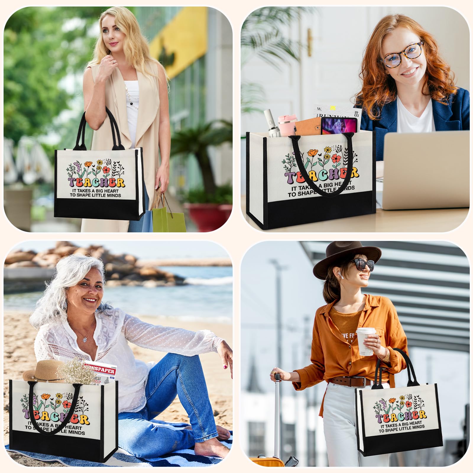 Henghere bolsa tote para maestra versátil, perfecta para trabajo y reuniones.