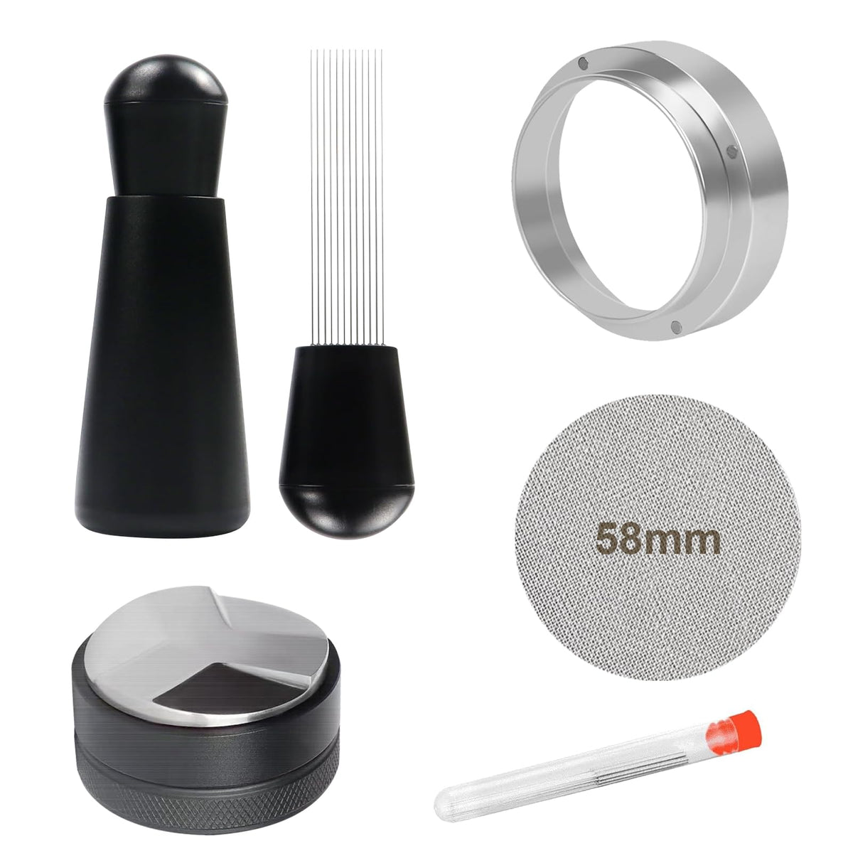 HengYDa distribuidor espresso 58mm: nivelación precisa para extracción uniforme.