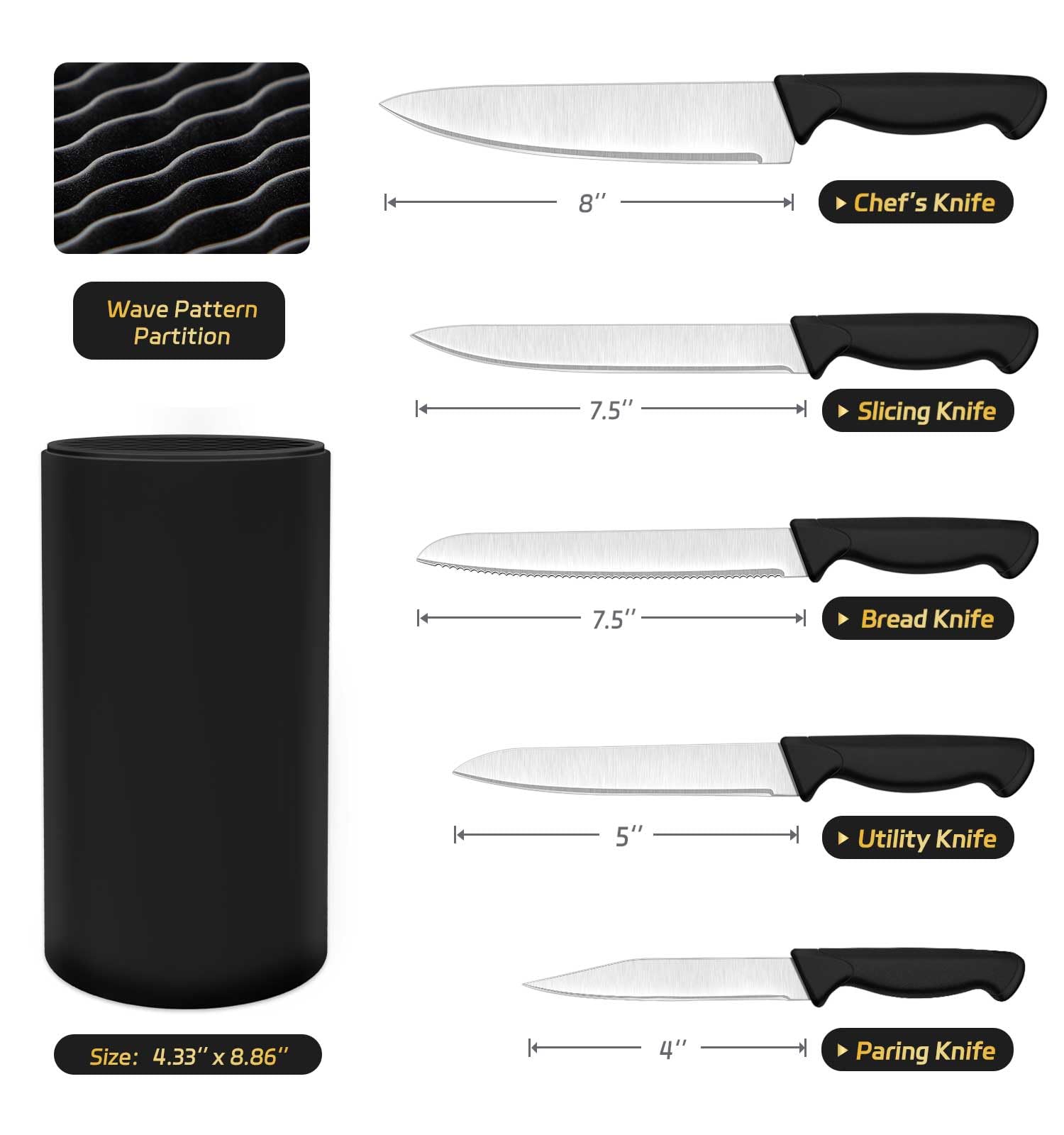 Cuchillo chef HENKELIVING 8 pulgadas, filo preciso para cortes uniformes