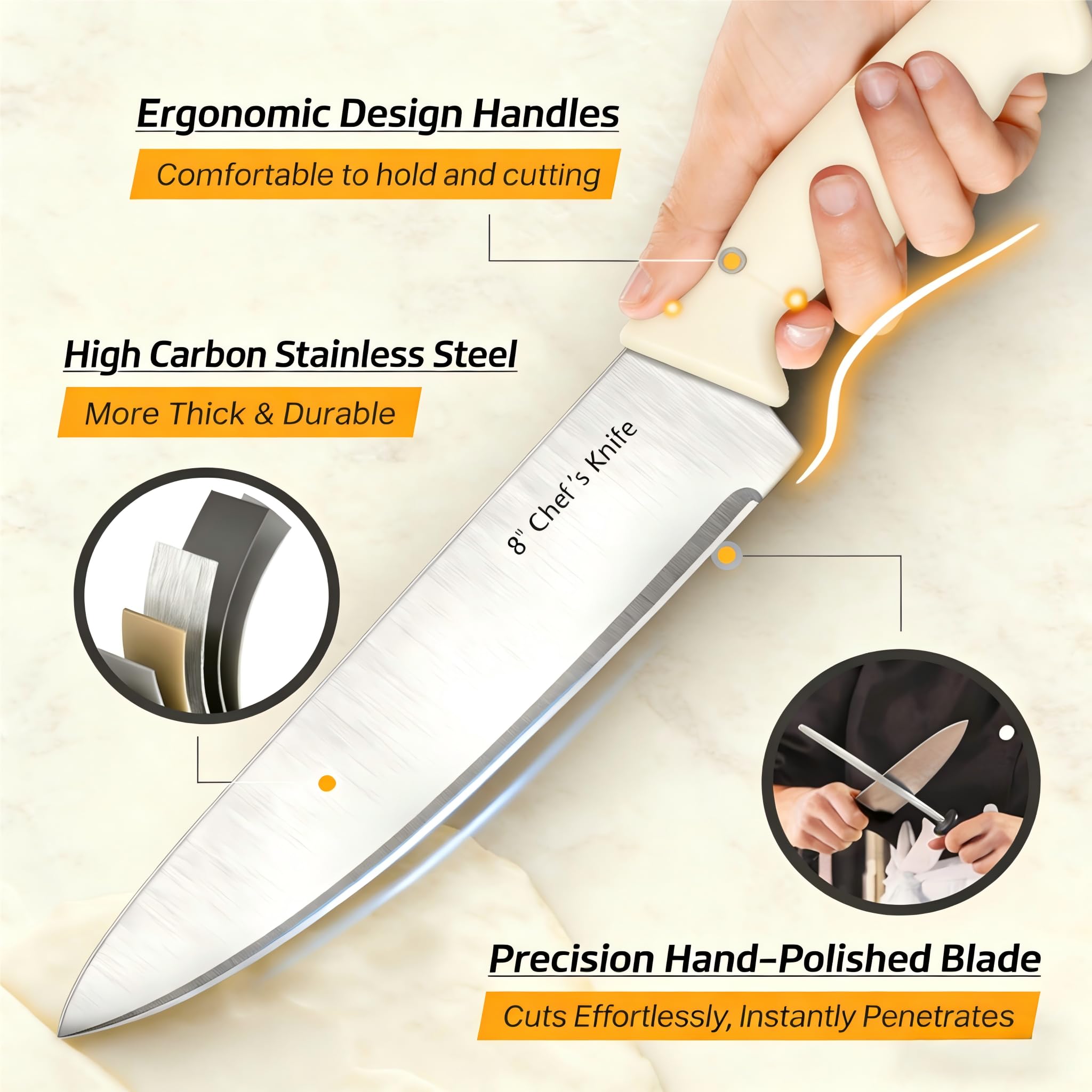 Cuchillo pan HENKELIVING 7.5 pulgadas, cortes uniformes