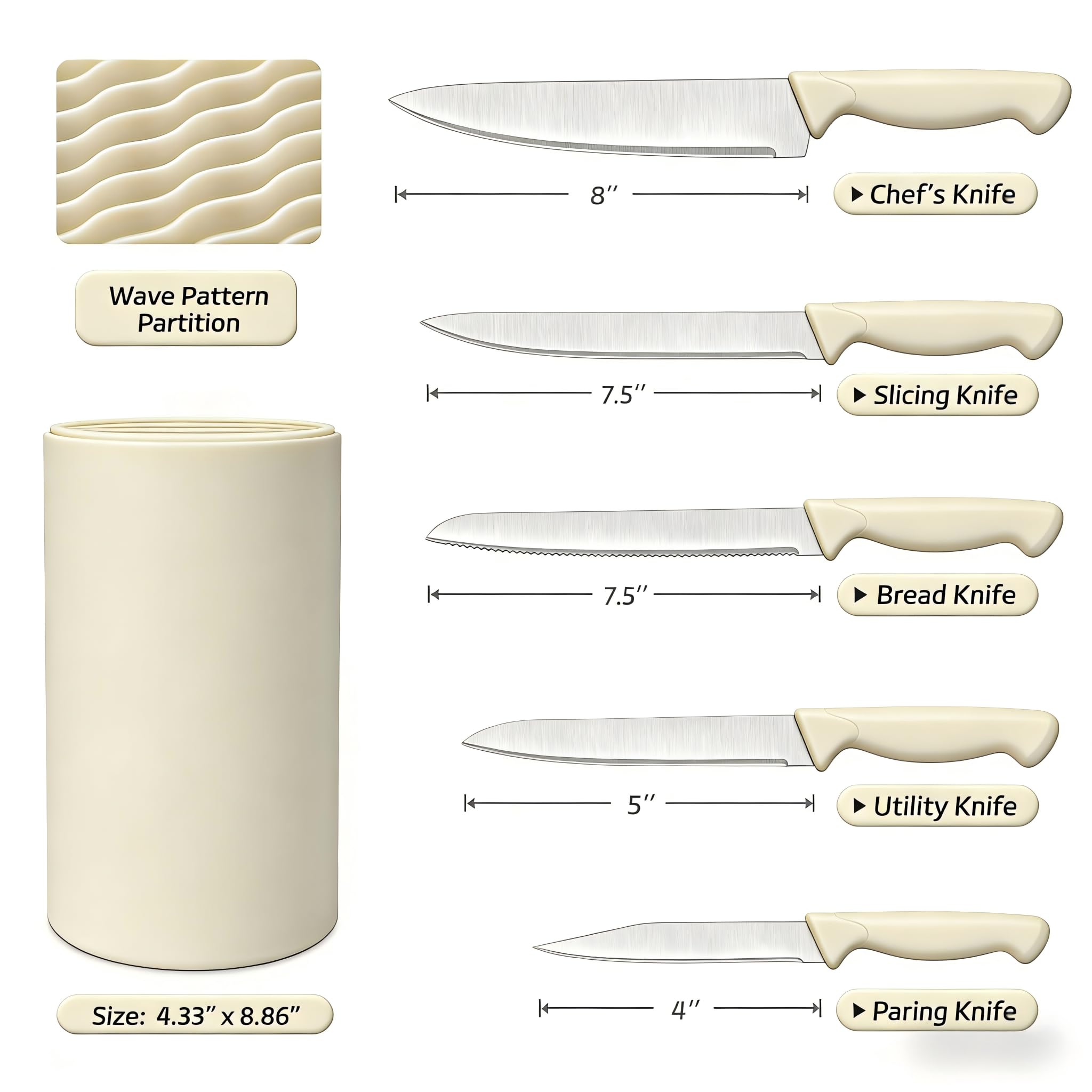 Cuchillo rebanador HENKELIVING 7.5 pulgadas, cortes suaves para carnes