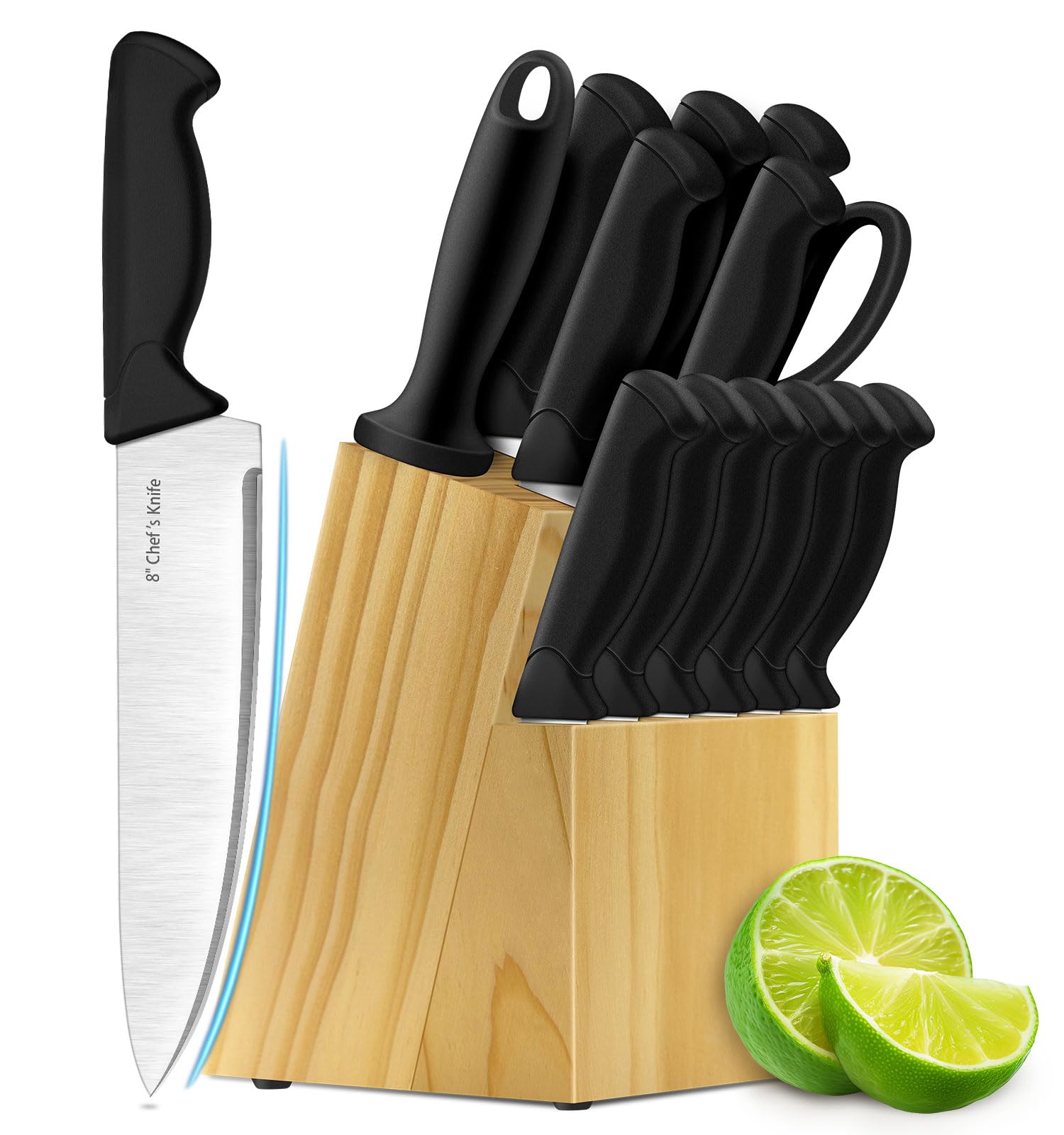 Cuchillo chef Henkeliving de 8 pulgadas para cortes precisos.