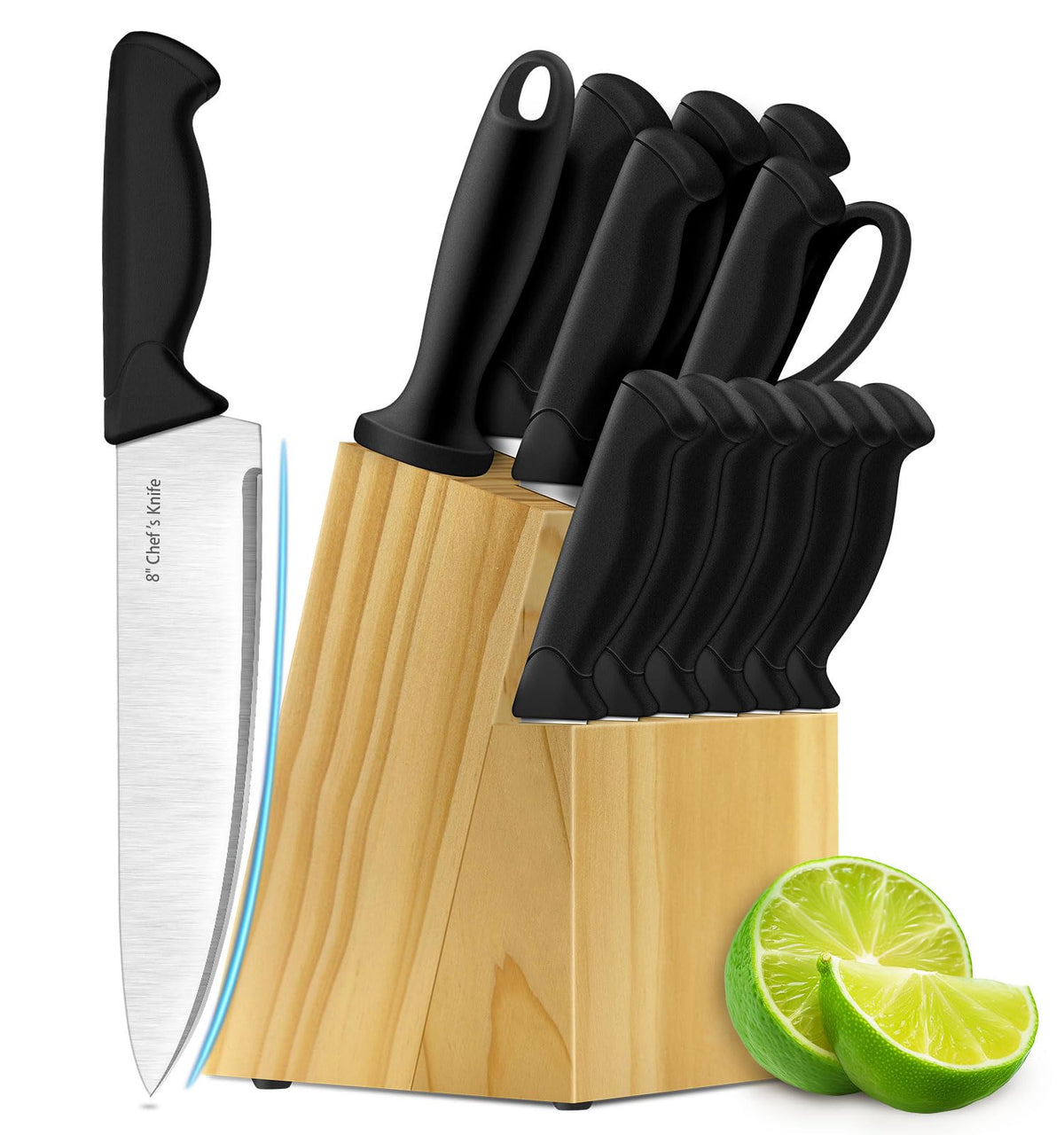Cuchillo chef Henkeliving de 8 pulgadas para cortes precisos.