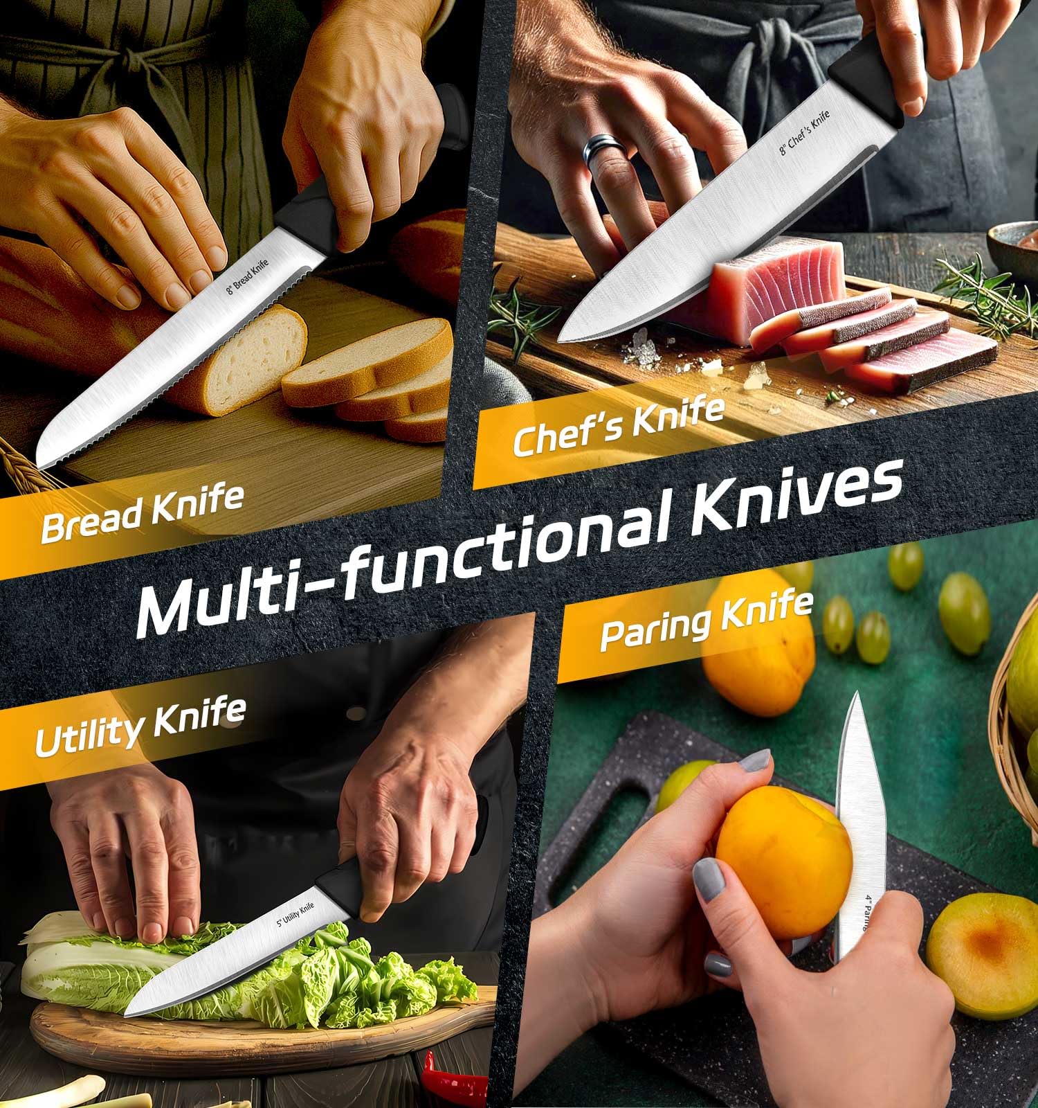 Cuchillo utilitario Henkeliving de 5 pulgadas para tareas rápidas.