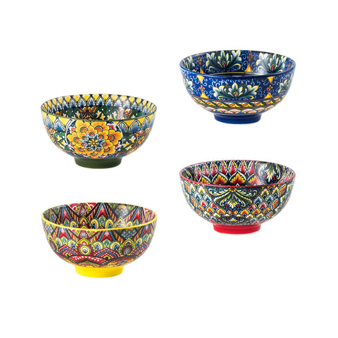 Cuencos Henten Home bohemia con diseño interior para presentar platos atractivos.