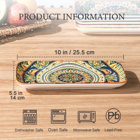 Plato rectangular de Henten Home para pasta, color vivo y durabilidad