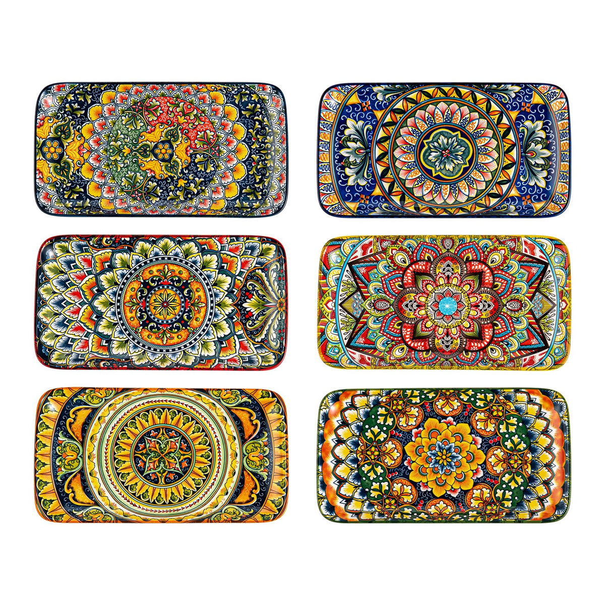 Plato rectangular de Henten Home para sushi, diseño boho y fácil limpieza