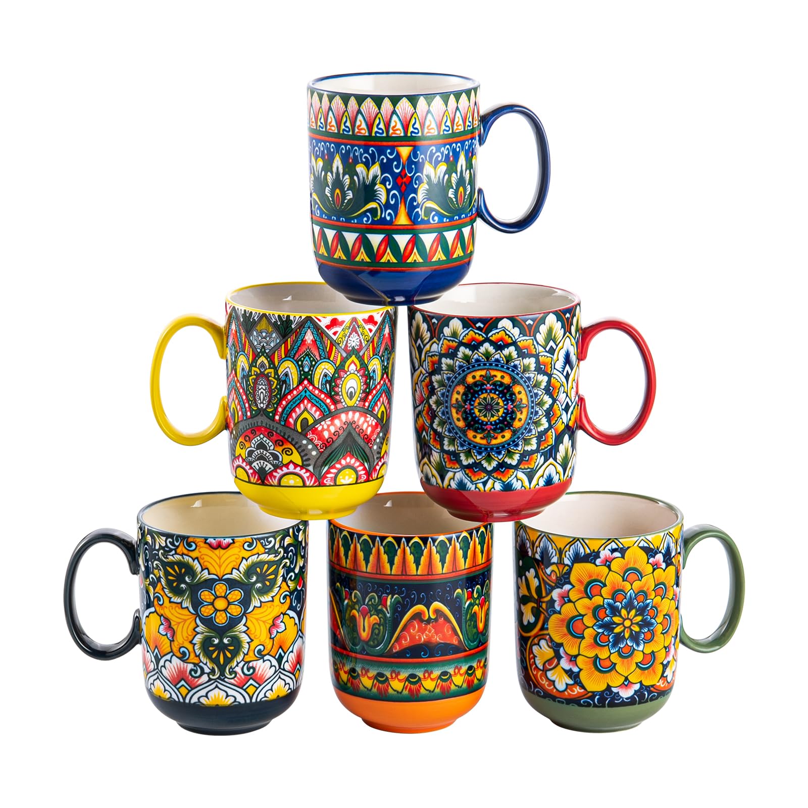 Taza Henten Home porcelana bohemia colores vivos para café diario