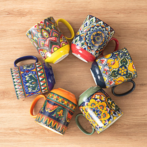 Juego Henten Home de tazas bohemias para desayunos
