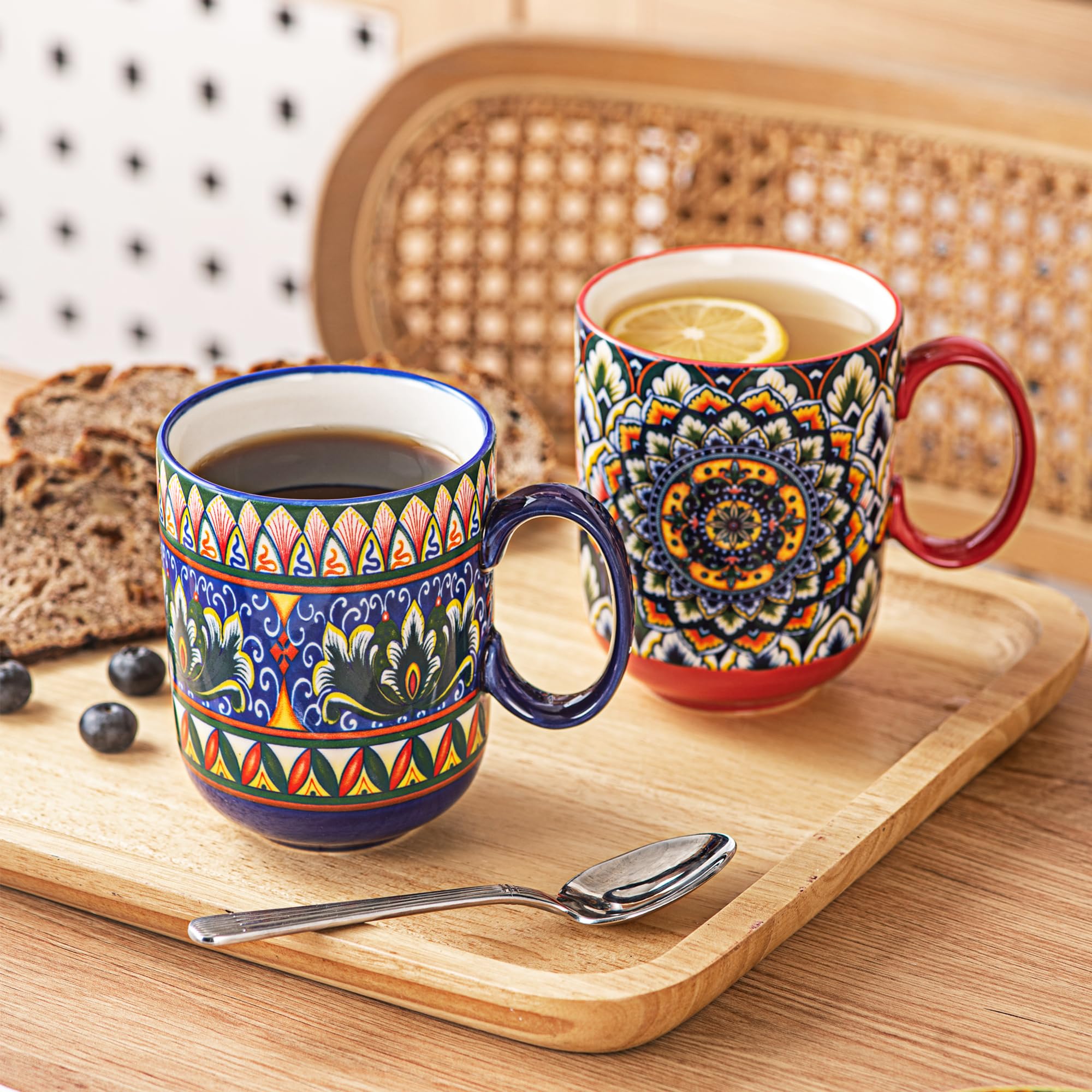 Tazas Henten Home porcelana coloridas aptas para microondas