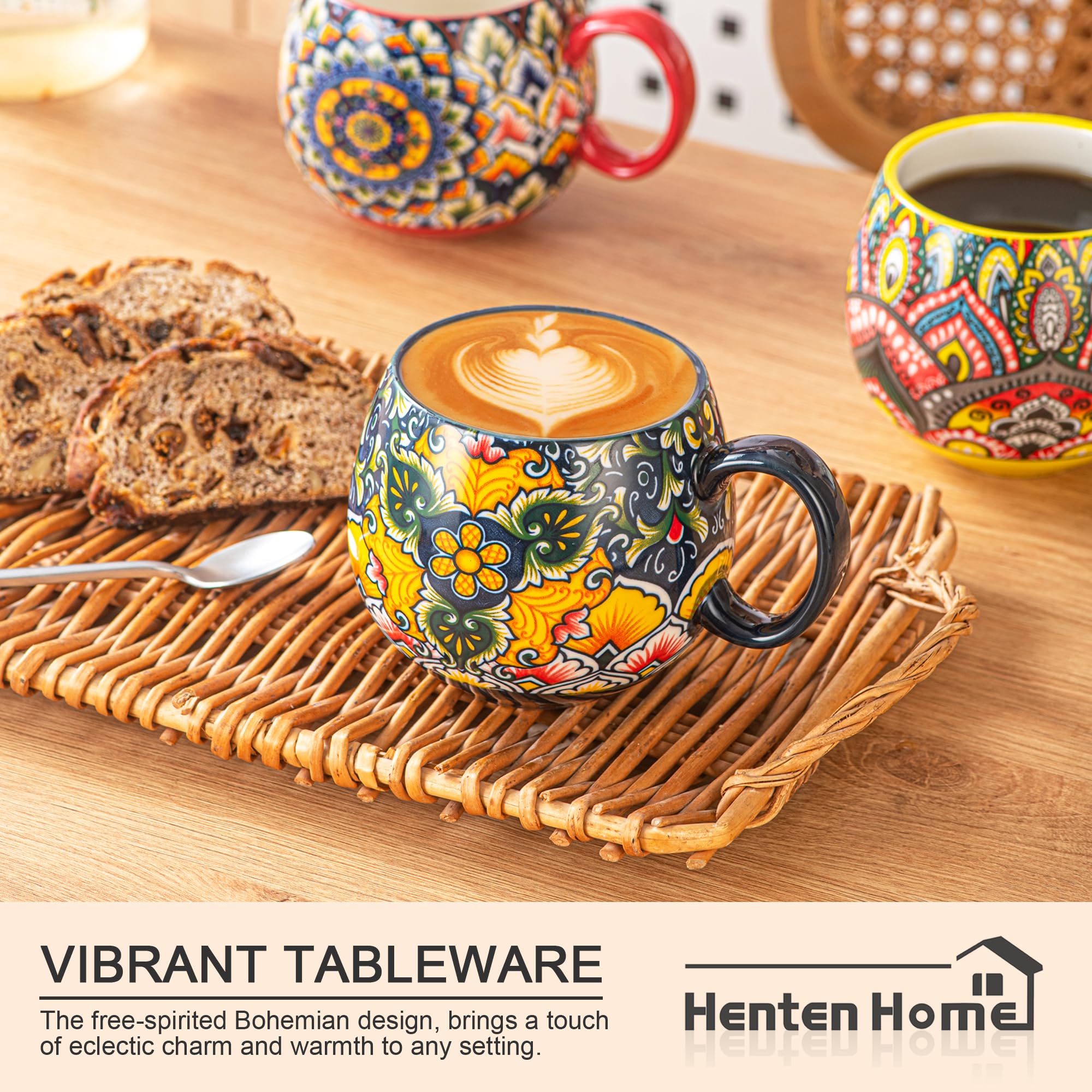 Tazas apilables de Henten Home para ahorrar espacio en la alacena.