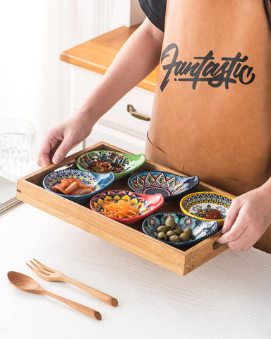 Diseño geométrico colorido HENXFEN LEAD en tazones cerámicos, añadirán estilo a la mesa.