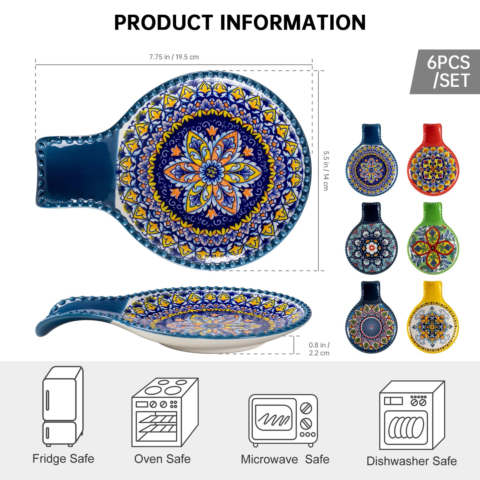 HENXFEN LEAD: diseño bohemio en reposacucharas para dar color y estilo a la cocina.